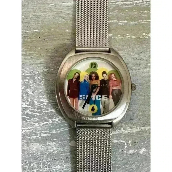 90's vintage Spice Girls Watch by Nelsonic in Novelty Tin case Silver tone Band - Picture 10 of 16